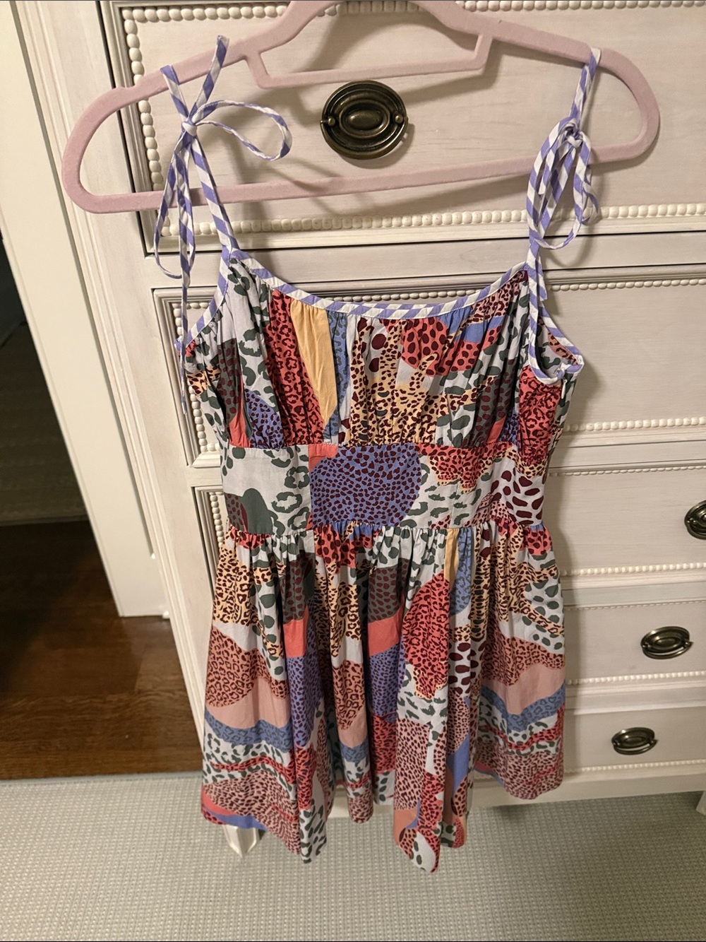 Oliphant Multicolor Leopard Print Mini Dress - Purple, Red, Blue, Yellow